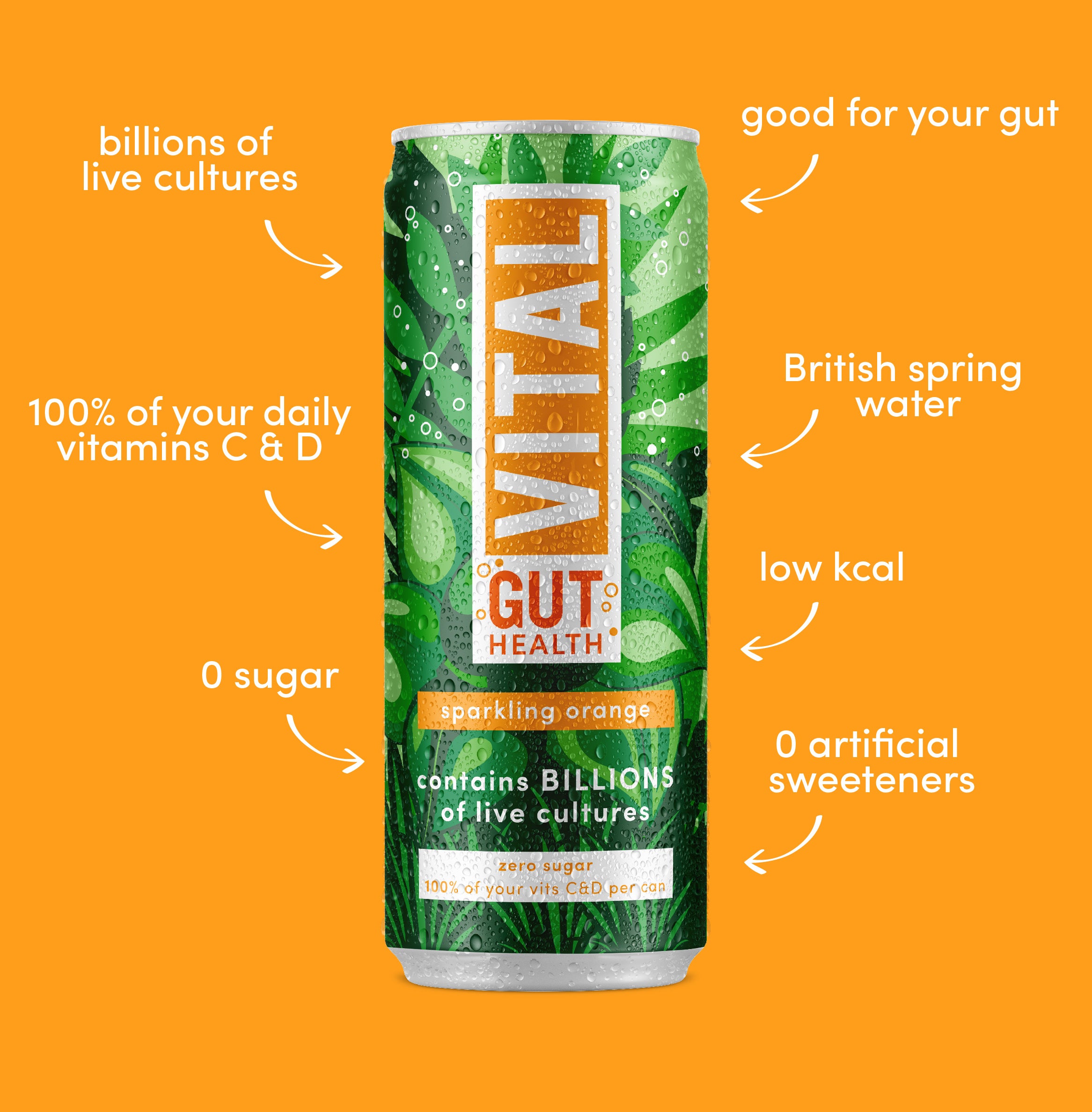 Orange gut health soda